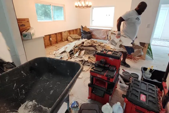 water damage mitigation work interior tear out Orlando